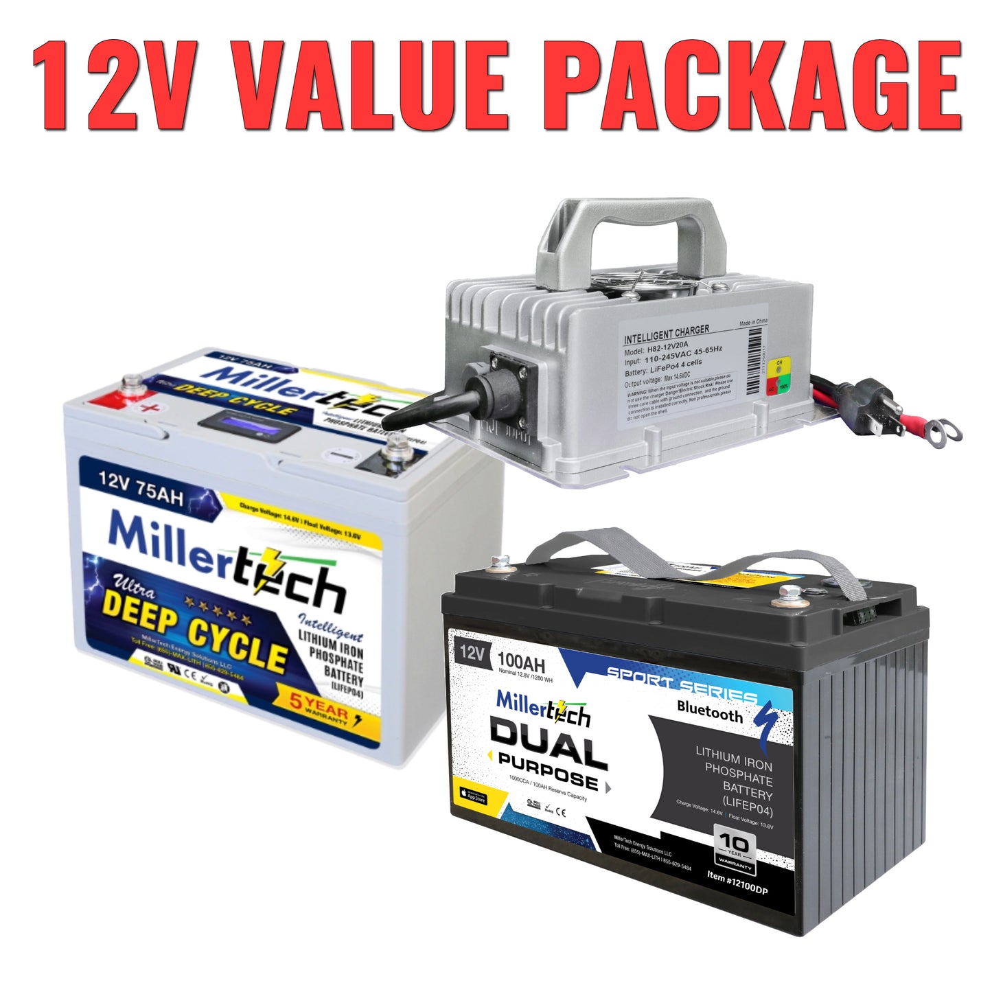 12V Value Lithium Boat Battery Upgrade Package