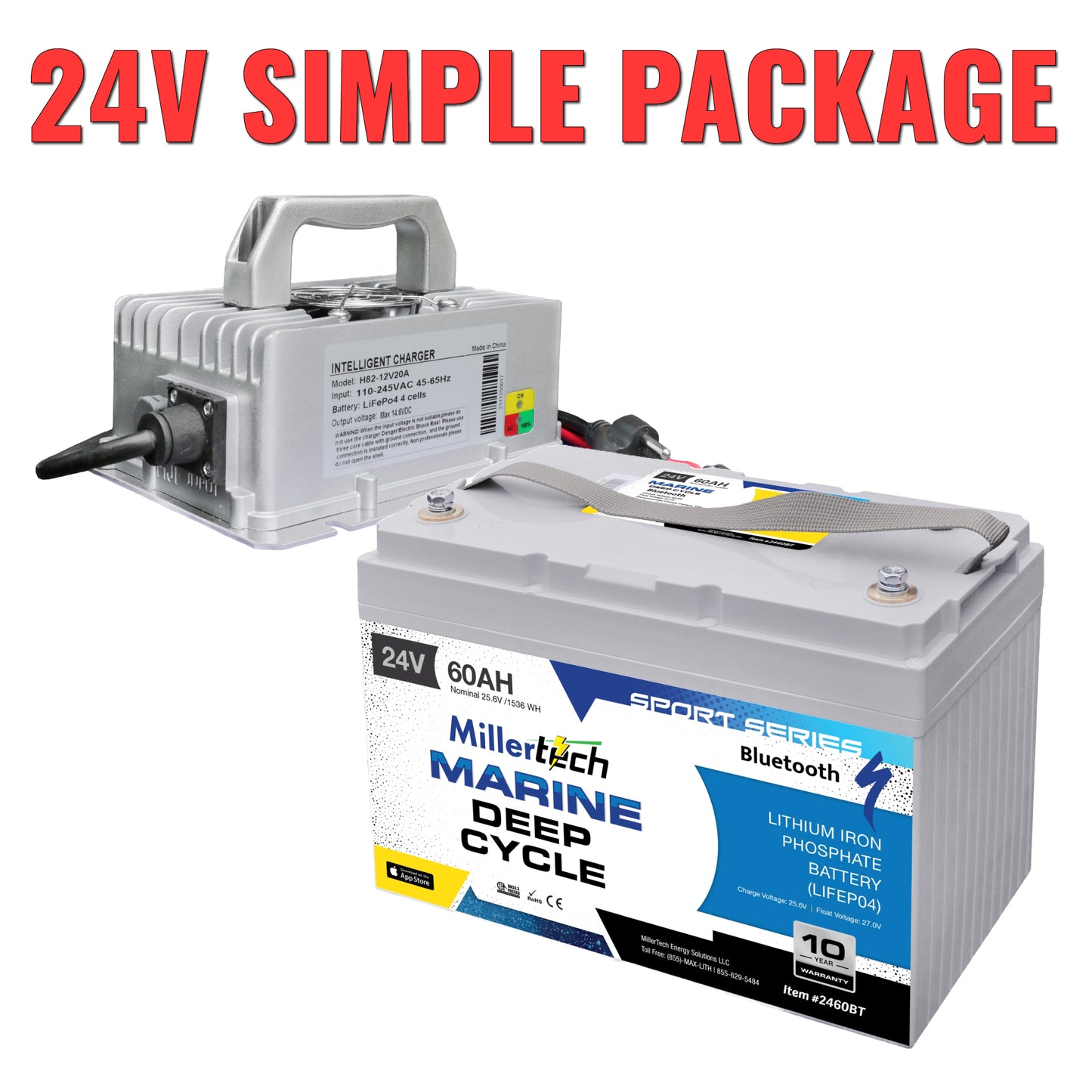 24V Simple Lithium Boat Battery Upgrade Package