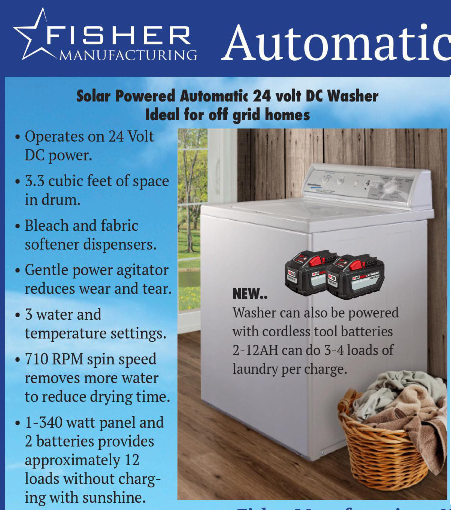 SWH24 Solar Powered Washing Machine - Made in USA
