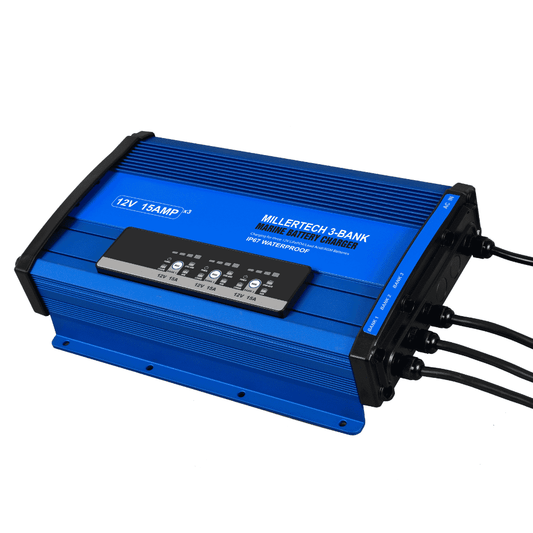 MillerTech 12V 15A 3-Bank Battery Charger (1215-3)