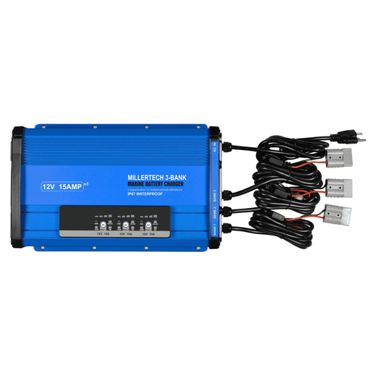 MillerTech 12V 15A 3-Bank Battery Charger (1215-3)