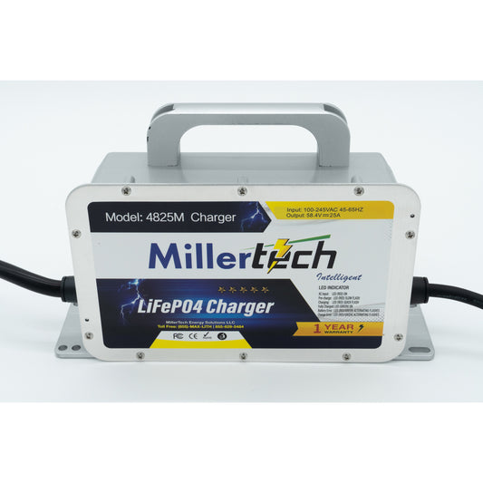 MillerTech 48V 25A MARINE On-board Lithium Iron Phosphate Battery Charger (4825M)