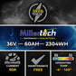 MillerTech 60Ah 36V MARINE Bluetooth Lithium Iron Phosphate (LiFePO4) Trolling Motor Group 31 Battery (3660BT)