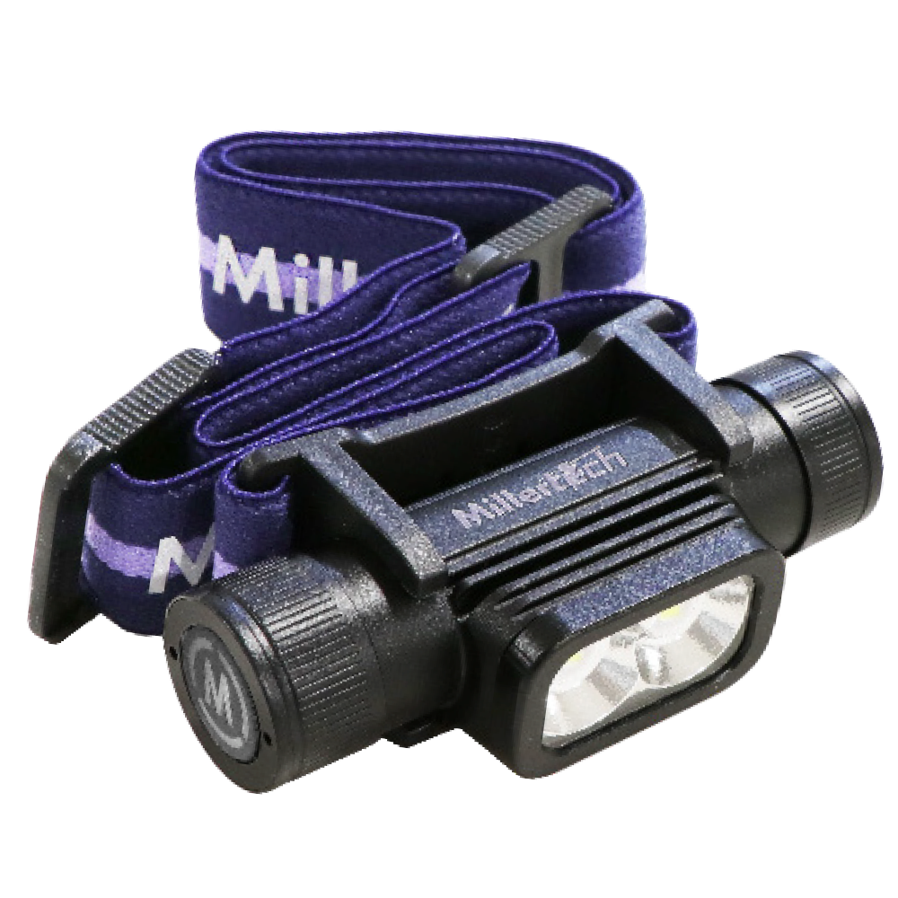 MillerTech Double Power LED Headlamp With Rechargeable 18650 Lithium Battery (555)